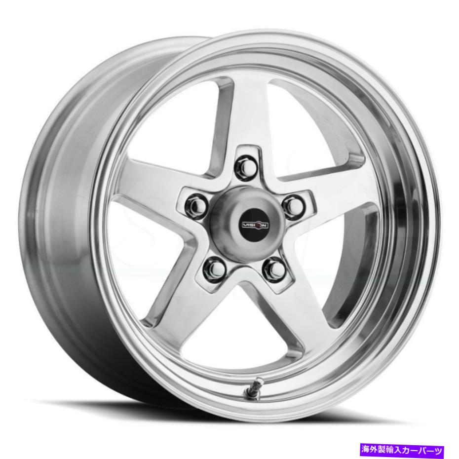 ホイール　4本セット 15x4ビジョン571スポーツスターII 5x114.3 -19ポリッシュホイールリムセット（4）83.1 15x4 Vision 571 Sport Star II 5x114.3 -19 Polished Wheels Rims Set(4) 83.1(2)