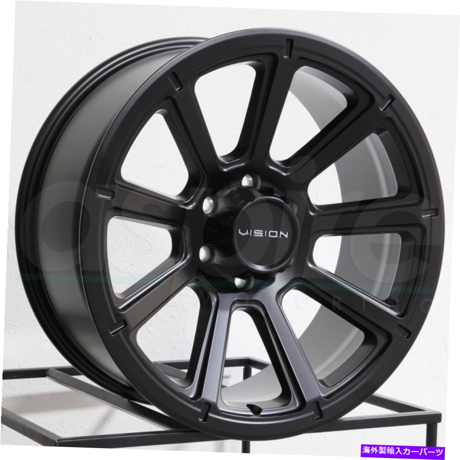 ホイール　4本セット 17x8.5ビジョン353タービン8x170 18マットブラックホイールリムセット（4）125.2 17x8.5 Vision 353 Turbine 8x170 18 Matte Black Wheels Rims Set(4) 125.2