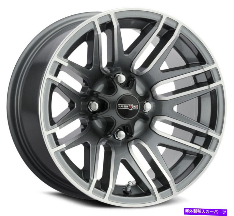 ホイール　4本セット 12x7 Vision ATV 112 ASSAULT 4X110 2.5ガンメタル機械加工ホイールリムセット（4）86 12x7 Vision ATV 112 Assault 4x110 2.5 Gunmetal Machined Wheels Rims Set(4) 86