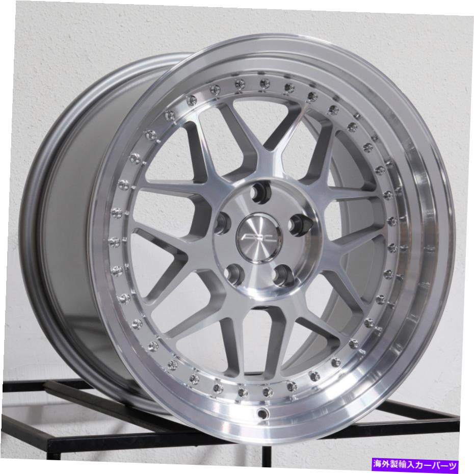 ホイール　4本セット 18x8.5/18x9.5 ARC AR9 5x114.3 35/35銀機械加工ホイールリムセット（4）73.1 18x8.5/18x9.5 ARC AR9 5x114.3 35/35 Silver Machined Wheels Rims Set(4) 73.1(2)
