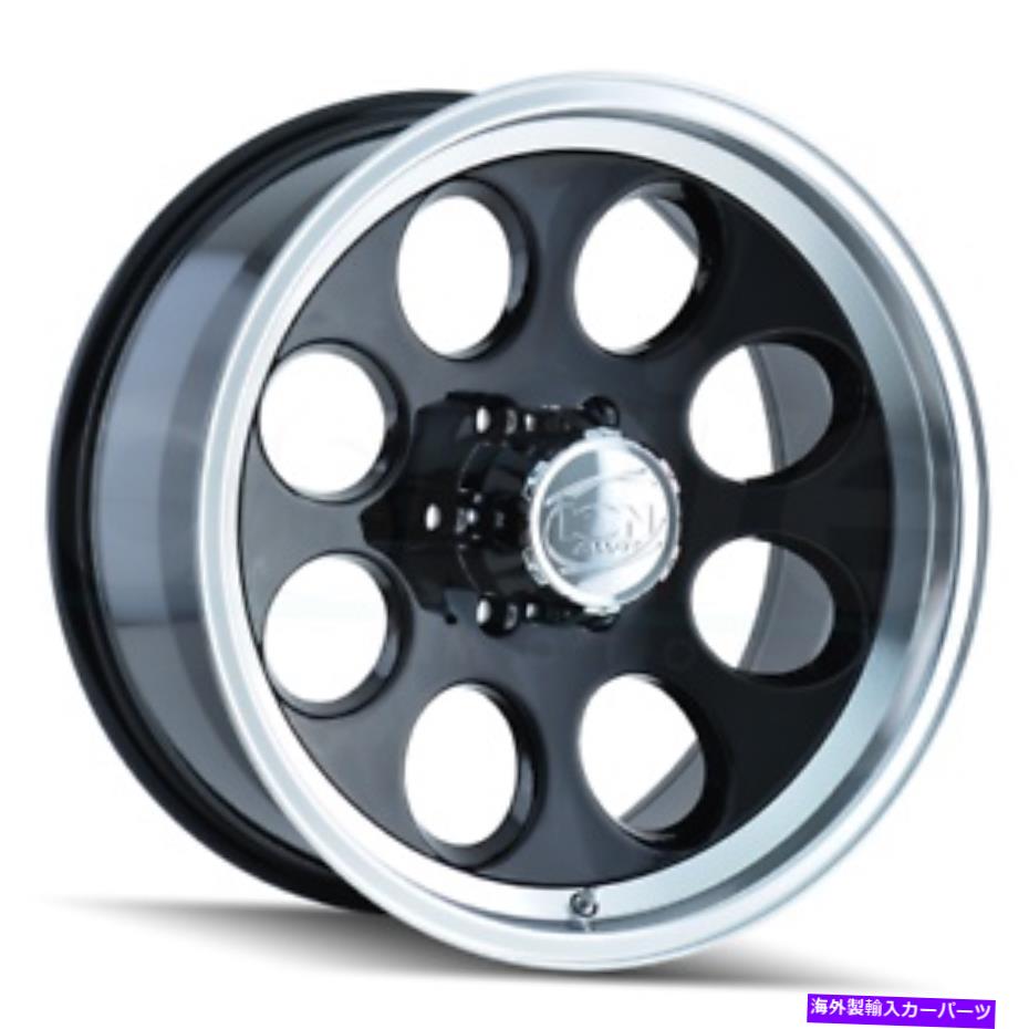 ホイール　4本セット 18x9イオン171 8x6.5/8x165.1 0黒い機械加工リップホイールリムセット（4）130.8 18x9 Ion 171 8x6.5/8x165.1 0 Black Machined Lip Wheels Rims Set(4) 130.8