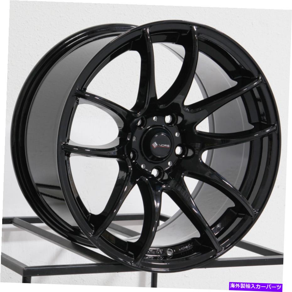 ホイール　4本セット 18x9.5 VORS TR4 5x115 35ブラックホイールリムセット（4）73.1 18x9.5 Vors TR4 5x115 35 Black Wheels Rims Set(4) 73.1