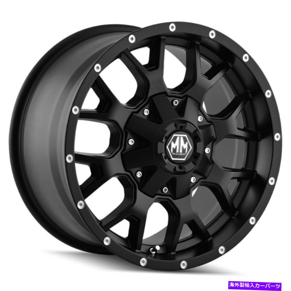 ホイール　4本セット 17x9 Mayhem 8015 Warrior 8x180 18マットブラックホイールリムセット（4）124.1 17x9 Mayhem 8015 Warrior 8x180 18 Matte Black Wheels Rims Set(4) 124.1