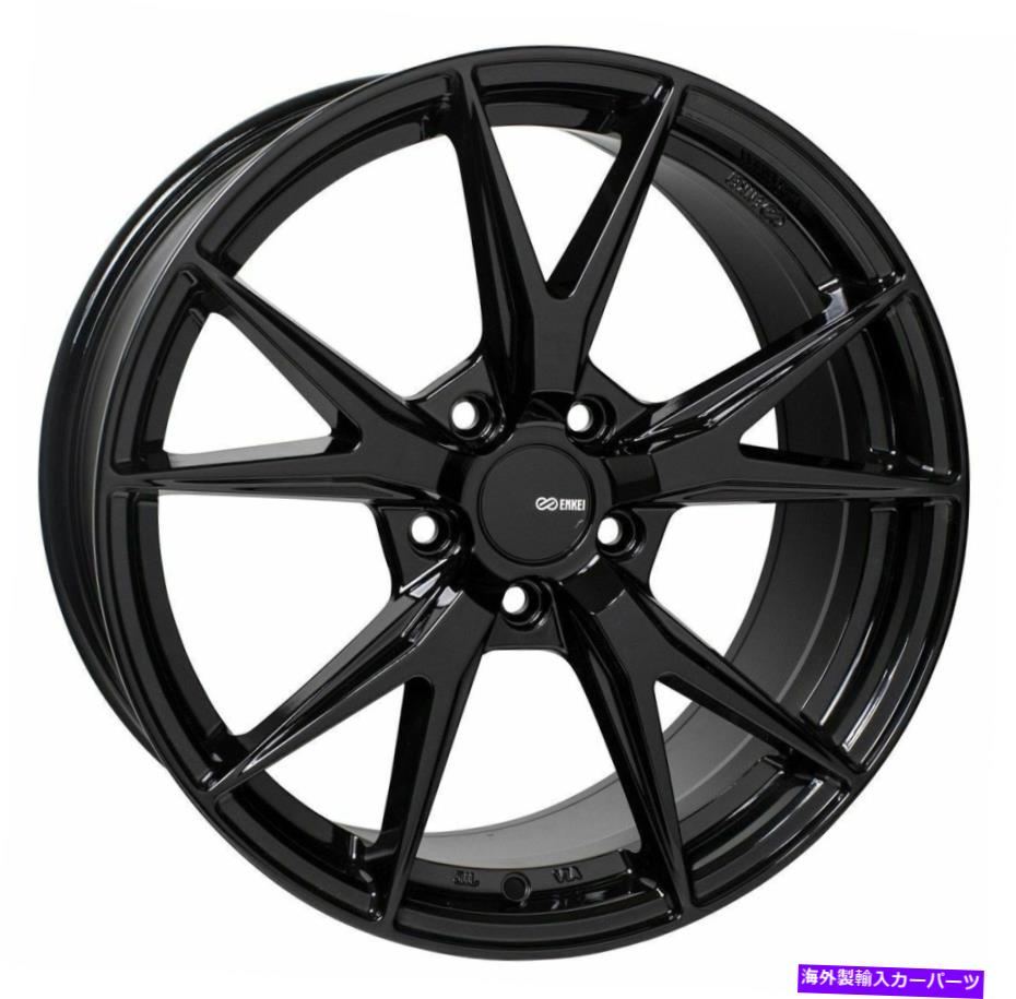 ホイール　4本セット 18x8エンキーフェニックス5x108 40ブラックペイントホイールリムセット（4） 18x8 Enkei PHOENIX 5x108 40 Black Paint Wheels Rims Set(4)