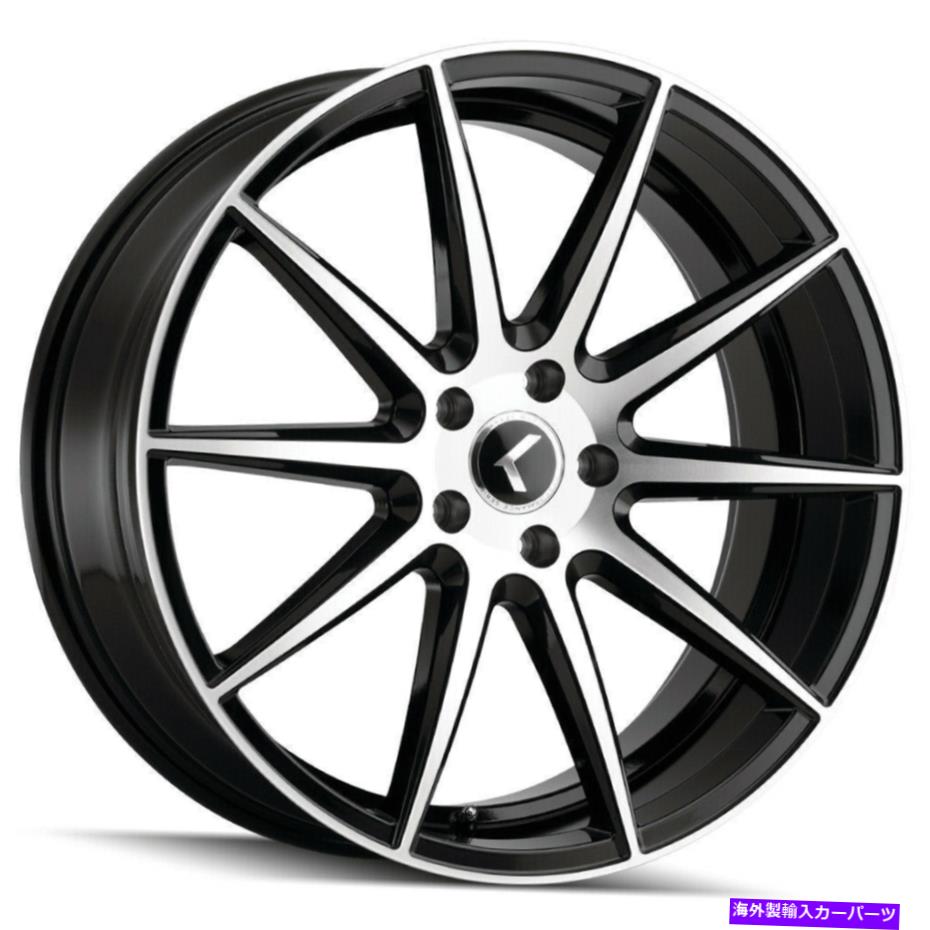 ホイール　4本セット 18x8 Kraze KR194 COSMOS 5x115 40黒機械加工ホイールリムセット（4）72.62 18x8 Kraze KR194 Cosmos 5x115 40 Black Machined Wheels Rims Set(4) 72.62