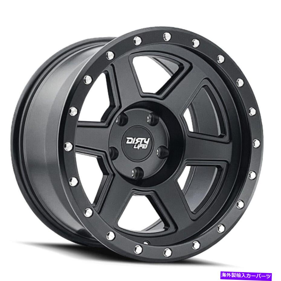 ホイール　4本セット 17x9 Dirty Life 9315化合物6x5.5/6x139.7 -12ブラックホイールリムセット（4）106 17x9 Dirty Life 9315 Compound 6x5.5/6x139.7 -12 Black Wheels Rims Set(4) 106