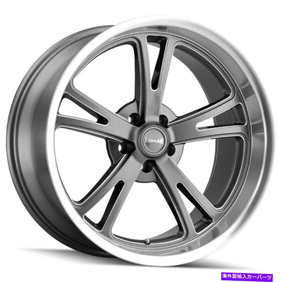 ホイール　4本セット 17x8 Ridler 606 5x5/5x127 0灰色の製粉ホイールリムセット（4）83.82 17x8 Ridler 606 5x5/5x127 0 Grey Milled Wheels Rims Set(4) 83.82
