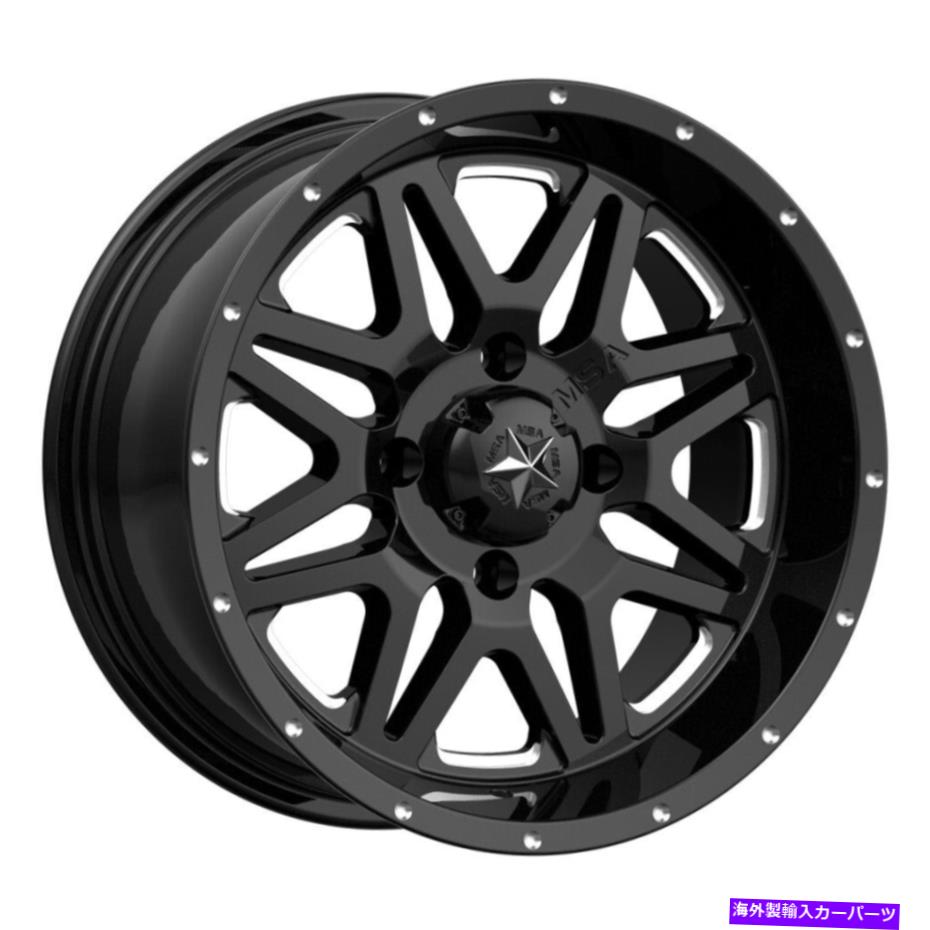 ホイール　4本セット 18x7 MSAオフロードM26 Vibe 4x137 0ブラックミリングホイールリムセット（4）112.1 18x7 MSA Off-Road M26 Vibe 4x137 0 Black Milled Wheels Rims Set(4) 112.1