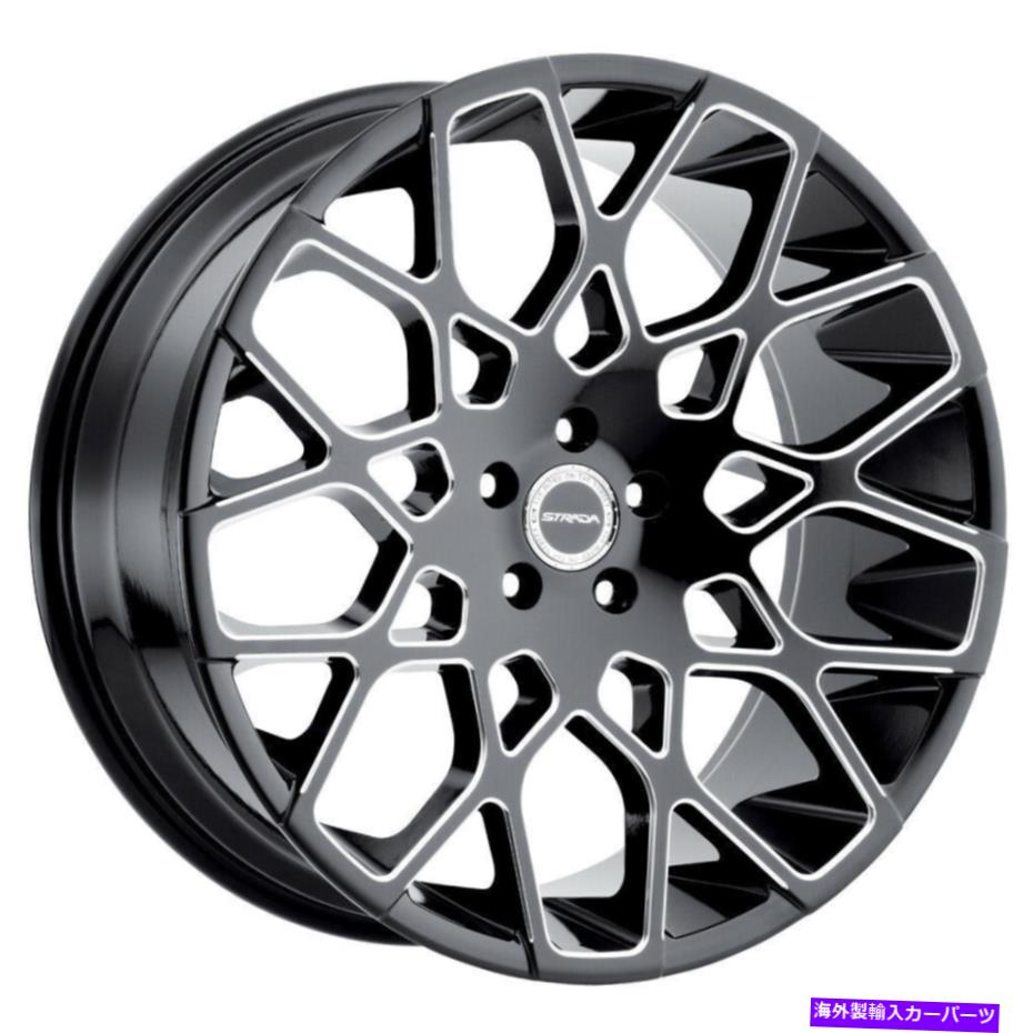 ホイール　4本セット 22x9.5 Strada S59 Buca 6x5.5/6x139.7 24ブラックミリングホイールリムセット（4）87.1 22x9.5 Strada S59 Buca 6x5.5/6x139.7 24 Black Milled Wheels Rims Set(4) 87.1