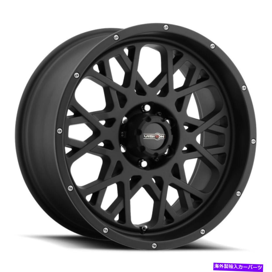 ホイール　4本セット 20x10ビジョン412ロッカー6x135 -25サテンブラックホイールリムセット（4）87.1 20x10 Vision 412 Rocker 6x135 -25 Satin Black Wheels Rims Set(4) 87.1