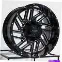 ホイール　4本セット 20x10 Falcon F2 8x170 -24ブラックミリングホイールリムセット（4）125.3 20x10 Falcon F2 8x170 -24 Black Milled Wheels Rims Set(4) 125.3