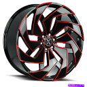 ホイール 4本セット 22x9 xcess x04 5x120 35ブラックミリングレッドホイールリムセット(4)72.6 22x9 Xcess X04 5x1...