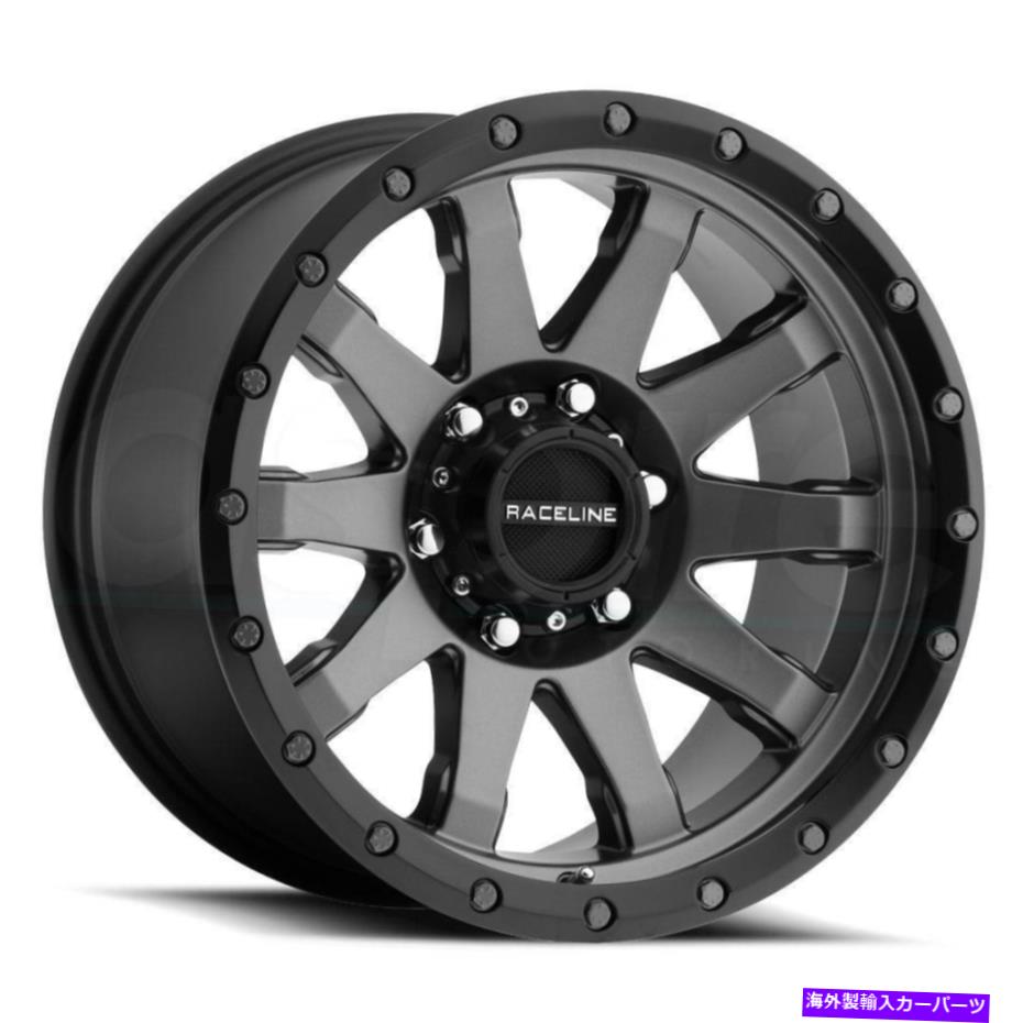 ホイール　4本セット 17x9 Raceline 934g Clutch 8x6.5/8x165.1 -12ガンメタルホイールリムセット（4）130.81 17x9 Raceline 934G Clutch 8x6.5/8x165.1 -12 Gun Metal Wheels Rims Set(4) 130.81(2)