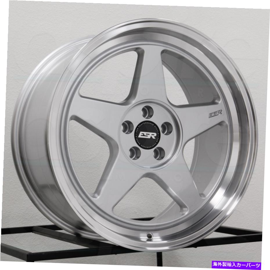 ホイール　4本セット 19x10 ESR CR5 5x120 35ハイパーシルバーホイールリムセット（4）72.56合金 19x10 ESR CR5 5x120 35 Hyper Silver Wheels Rims Set(4) 72.56 Alloy