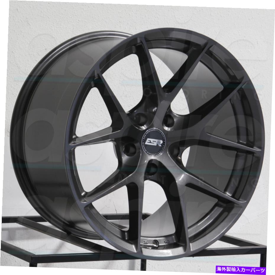 ホイール　4本セット 18x9.5/18x10.5 ESR RF02 RF2 5x114.3 22/22ガンメタルグラファイトホイールリムセット（4） 18x9.5/18x10.5 ESR RF02 RF2 5x114.3 22/22 Gun Metal Graphite Wheels Rims Set(4)