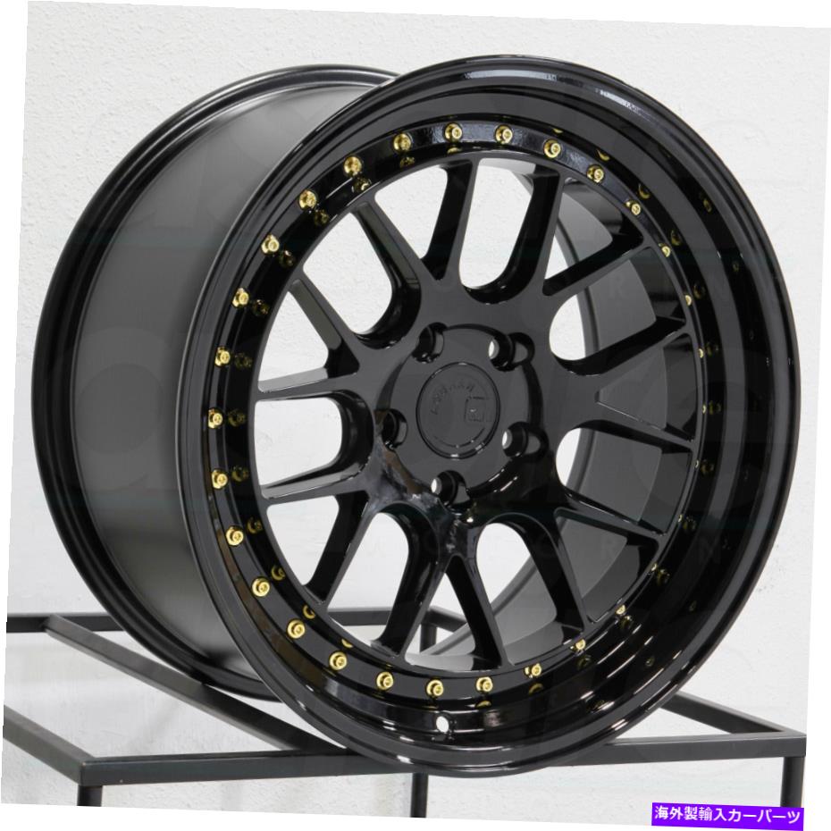 ホイール　4本セット 19x9.5/19x11 aodhan ds06 ds6 custom 5x112 22/22グロスブラックホイールリムセット（4）7 19x9.5/19x11 Aodhan DS06 DS6 Custom 5x112 22/22 Gloss Black Wheels Rims Set(4) 7