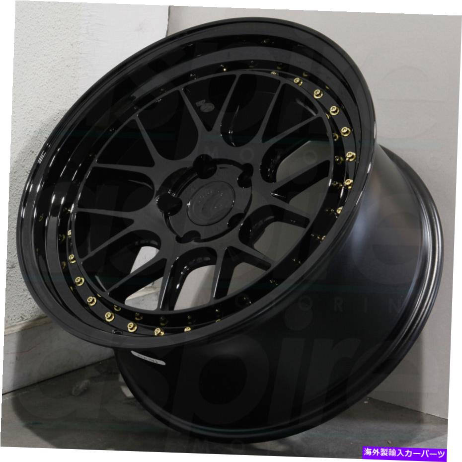 ホイール　4本セット Aodhan DS06 DS6 18x9.5/18x10.5 5x114.3 22/22グロスブラックホイール（4）73.1 18 