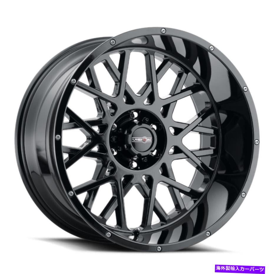 ホイール　4本セット ビジョン412ロッカー18x9 6x135 12グロスブラックホイール（4）87.1 18インチリム Vision 412 Rocker 18x9 6x135 12 Gloss Black Wheels(4) 87.1 18