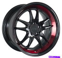 ホイール　4本セット F1R F102 18x8.5/18x9.5 5x112 42/45ブラックレッドリップホイール（4）18 