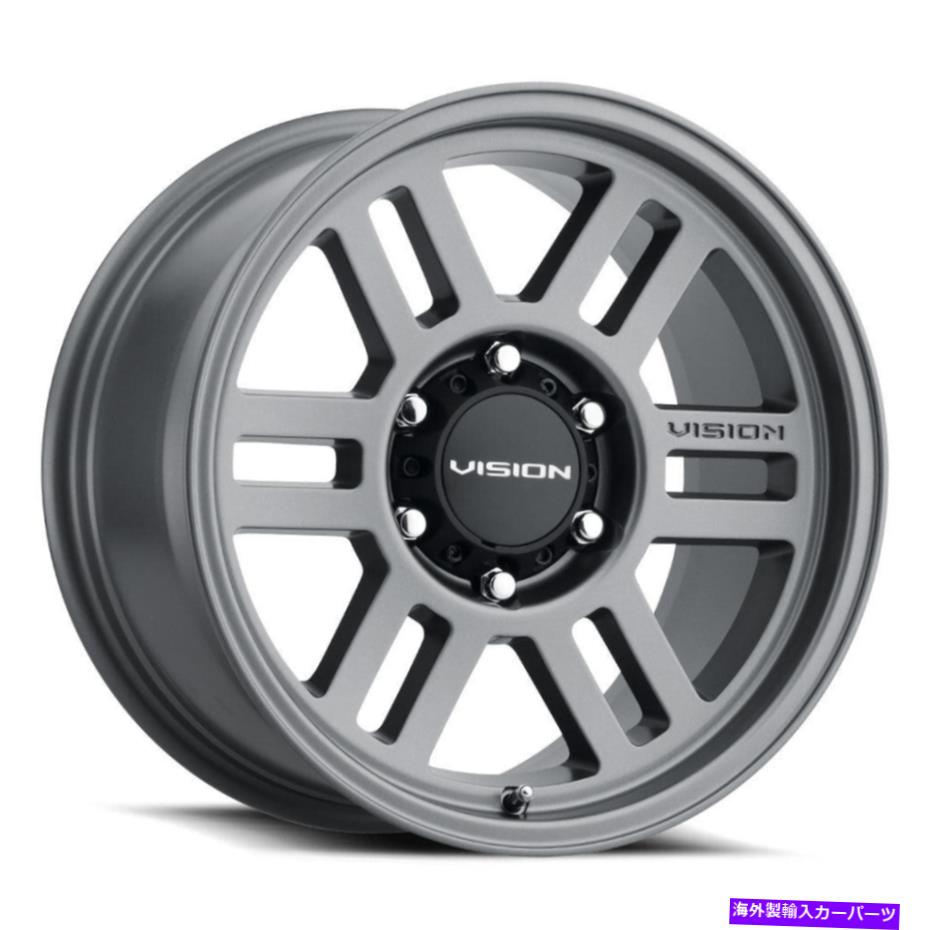 ホイール　4本セット ビジョン355 Manx2オーバーランド17x9 8x170 12グレーホイール（4）125.2 17 "インチリム Vision 355 Manx2 Overland 17x9 8x170 12 Grey Wheels(4) 125.2 17" inch Rims