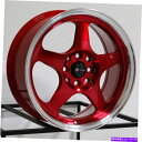 ホイール 4本セット VORS SP1 16x7 4x108 38レッドマシンリップホイール(4)73.1 16インチリム Vors SP1 16x7 4x10...