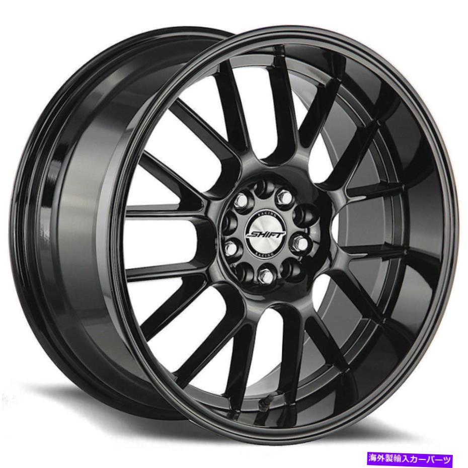 ホイール　4本セット シフトH28クランク18x8.5 5x100/5x114.3 30ブラックホイール（4）73.1 18インチリム Shift H28 Crank 18x8.5 5x100/5x114.3 30 Black Wheels(4) 73.1 18