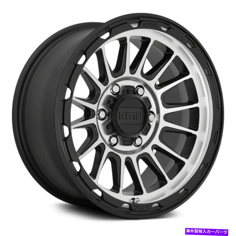 ホイール　4本セット KMC KM542インパクト17x8 5x114.3 35ブラックマシンホイール（4）72.56 17インチリム KMC KM542 Impact 17x8 5x114.3 35 Black Machine Wheels(4) 72.56 17