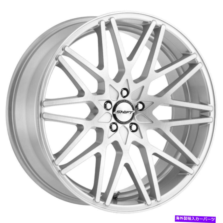 ホイール　4本セット シフトH32フォーミュラ20x8.5 5x115 15シルバーブラシホイール（4）73.1 20インチリム Shift H32 Formula 20x8.5 5x115 15 Silver Brushed Wheels(4) 73.1 20" inch Rims