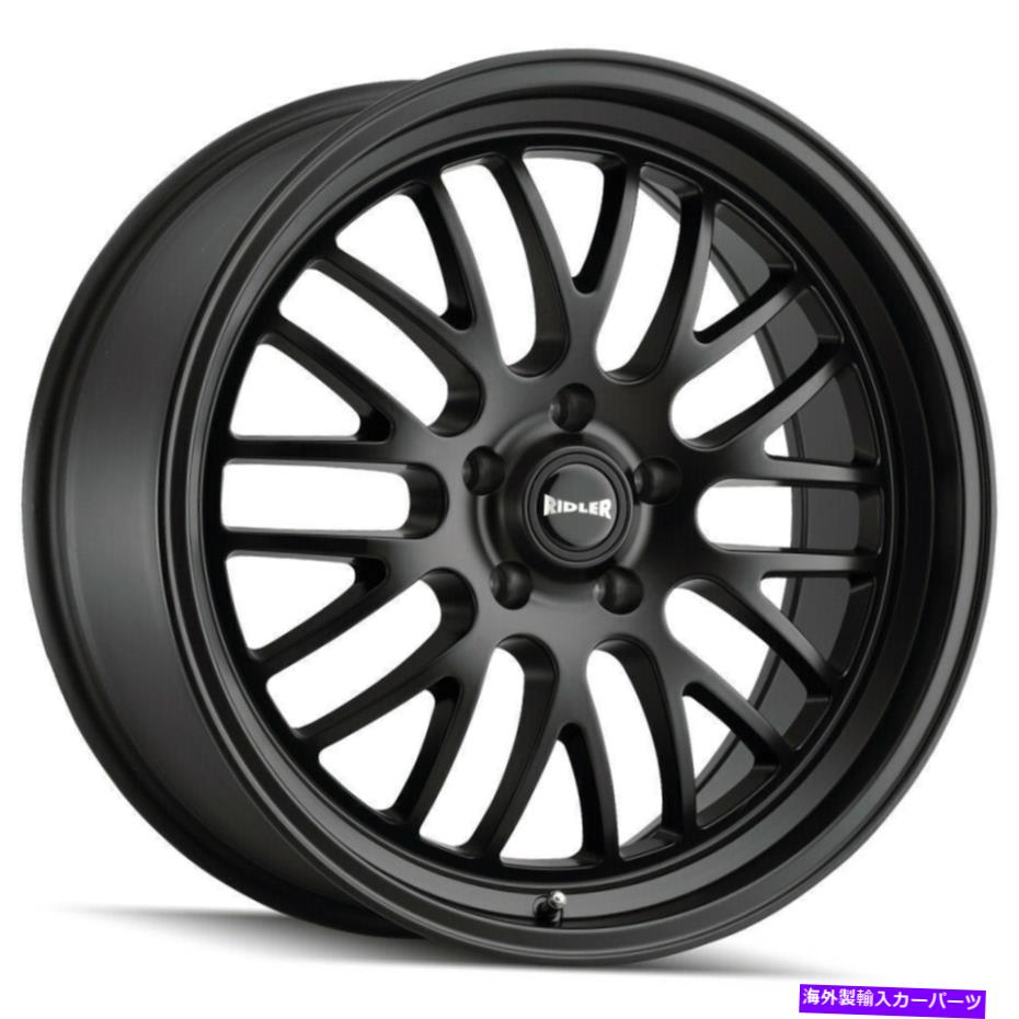 ホイール　4本セット Ridler 607 18x8 5x4.75/5x120.65 0マットブラックホイール（4）83.82 18 