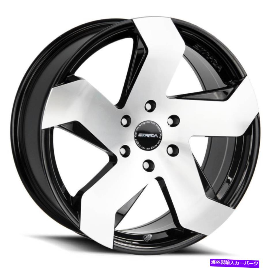 ホイール　4本セット Strada S65 Coltello 22x9 5x114.3 35ブラックマシンホイール（4）72.6 22 