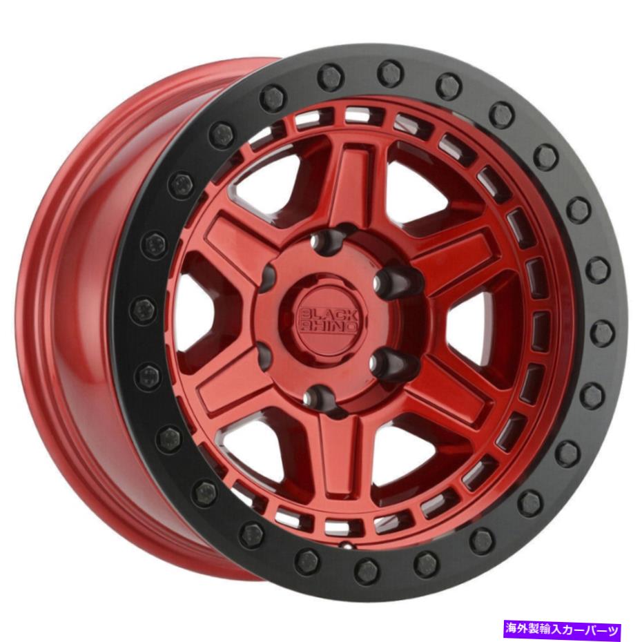 ホイール　4本セット 17x9ブラックサイノリノ6x135 0レッドホイールリムセット（4）87.1 17x9 Black Rhino Reno 6x135 0 Red Wheels Rims Set(4) 87.1 1