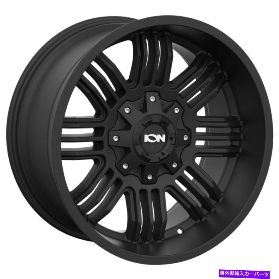 ホイール　4本セット 20x10イオン144 8x6.5/8x165.1 -19マットブラックホイールリムセット（4）125.2 20x10 Ion 144 8x6.5/8x165.1 -19 Matte Black Wheels Rims Set(4) 125.2(2)