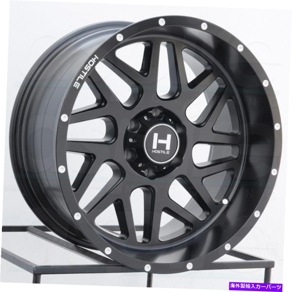 ホイール　4本セット 20x9敵対的なH108スプロケット5x5/5x127 0フルブラックホイールリムセット（4）78.1 20x9 Hostile H108 Sprocket 5x5/5x127 0 Full Black Wheels Rims Set(4) 78.1