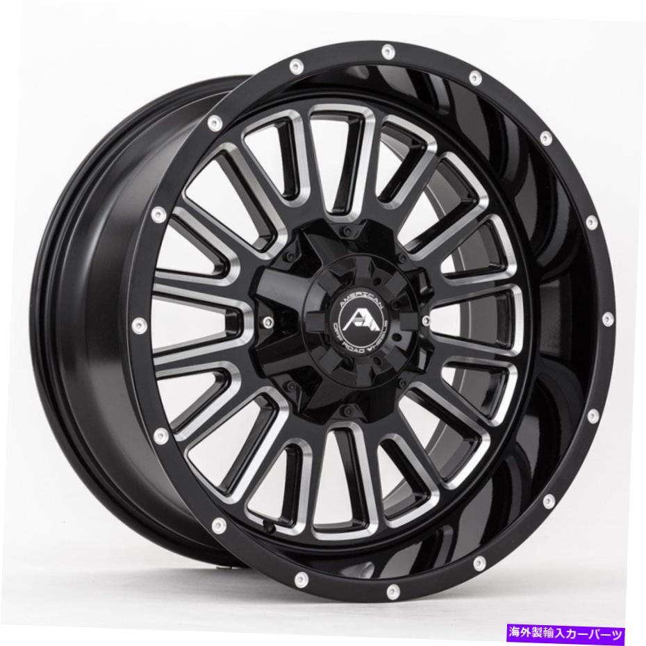 ホイール　4本セット 20x12 American Off -Road A105 6x135/6x5.5 -44ブラックミリングホイールリムセット（4）106 20x12 American Off-Road A105 6x135/6x5.5 -44 Black Milled Wheels Rims Set(4) 106