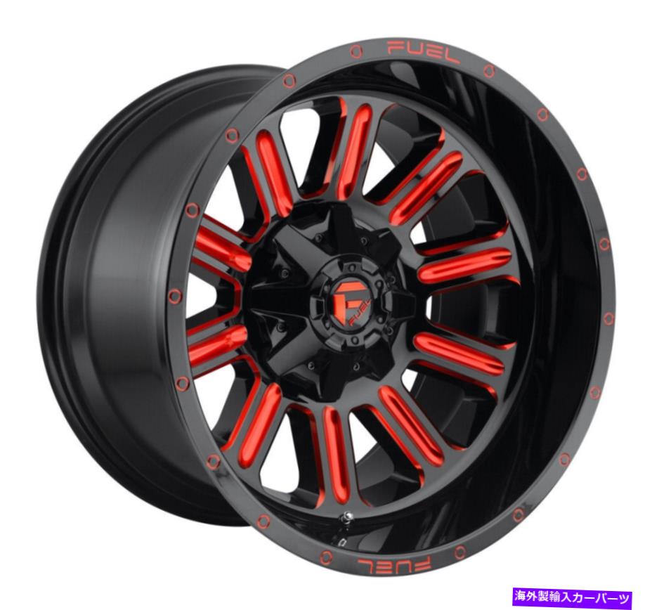ホイール　4本セット 18x9燃料D621ハードライン5x114.3/5x5 1グロスブラックレッドティントホイールリムセット（4）78 18x9 Fuel D621 Hardline 5x114.3/5x5 1 Gloss Black Red Tint Wheels Rims Set(4) 78 1