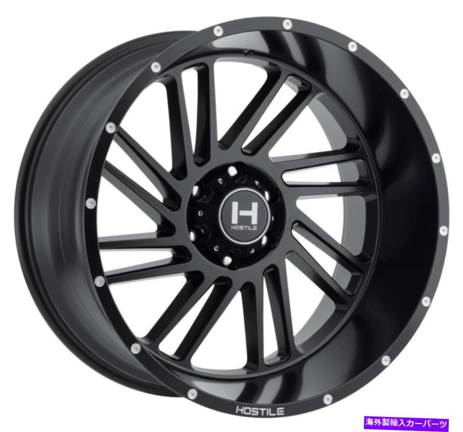 ホイール　4本セット 20x12敵対的H110ストライカー6x5.5/6x139.7 -44フルブラックホイールリムセット（4）106.1 20x12 Hostile H110 Stryker 6x5.5/6x139.7 -44 Full Black Wheels Rims Set(4) 106.1