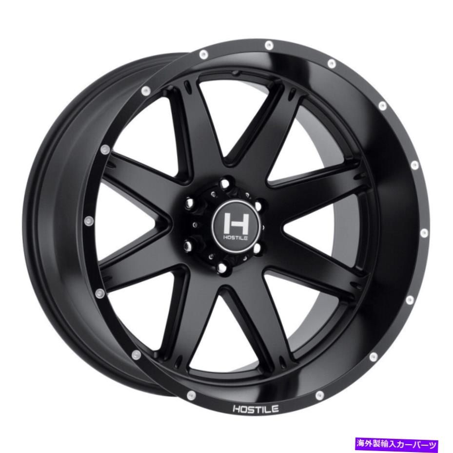 ホイール　4本セット 20x12敵対的H109アルファ6x135 -44フルブラックホイールリムセット（4）87 20x12 Hostile H109 Alpha 6x135 -44 Full Black Wheels Rims Set(4) 87