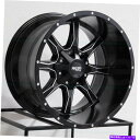 ホイール 4本セット 22x12 Moto Metal Mo970 6x135/6x5.5/6x139.7 -44ブラックミリングホイールリムセット(4)1 2...