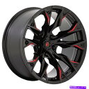 ホイール 4本セット 20x9 Fuel D823 Flame 6x135 1ブラックミリングレッドホイールリムセット(4)87.1 20x9 Fuel D82...
