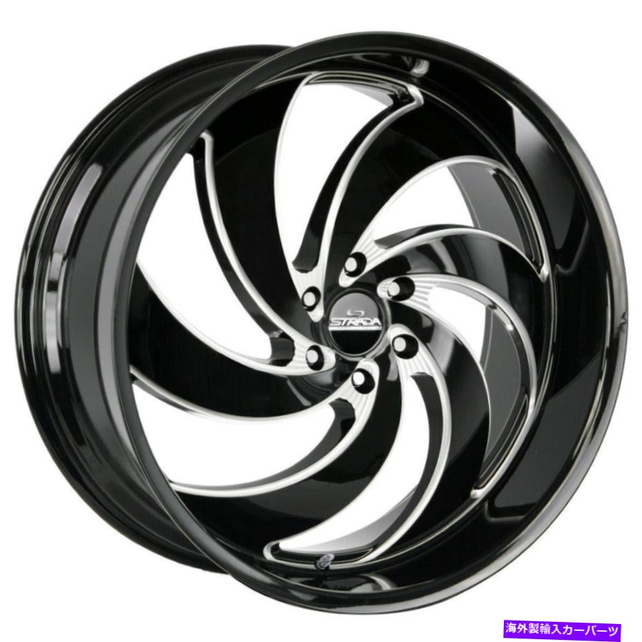 ホイール　4本セット 24x10 Strada Classics C06 Retro 6 6x135 24 Black Milled Wheels Rims set（4）87.1 24x10 Strada Classics C06 Retro 6 6x135 24 Black Milled Wheels Rims Set(4) 87.1【並行輸入品】