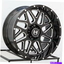 ホイール 4本セット 20x10敵対的なH108スプロケット5x5/5x127 -19ブラックミリングホイールリムセット(4)78.1 20x10 Hostil...