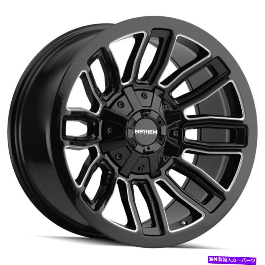 ホイール　4本セット 20x9メイヘム8108デコイ6x135/6x5.5 0ブラックミリングホイールリムセット（4）106 20x9 Mayhem 8108 Decoy 6x135/6x5.5 0 Black Milled Wheels Rims Set(4) 106