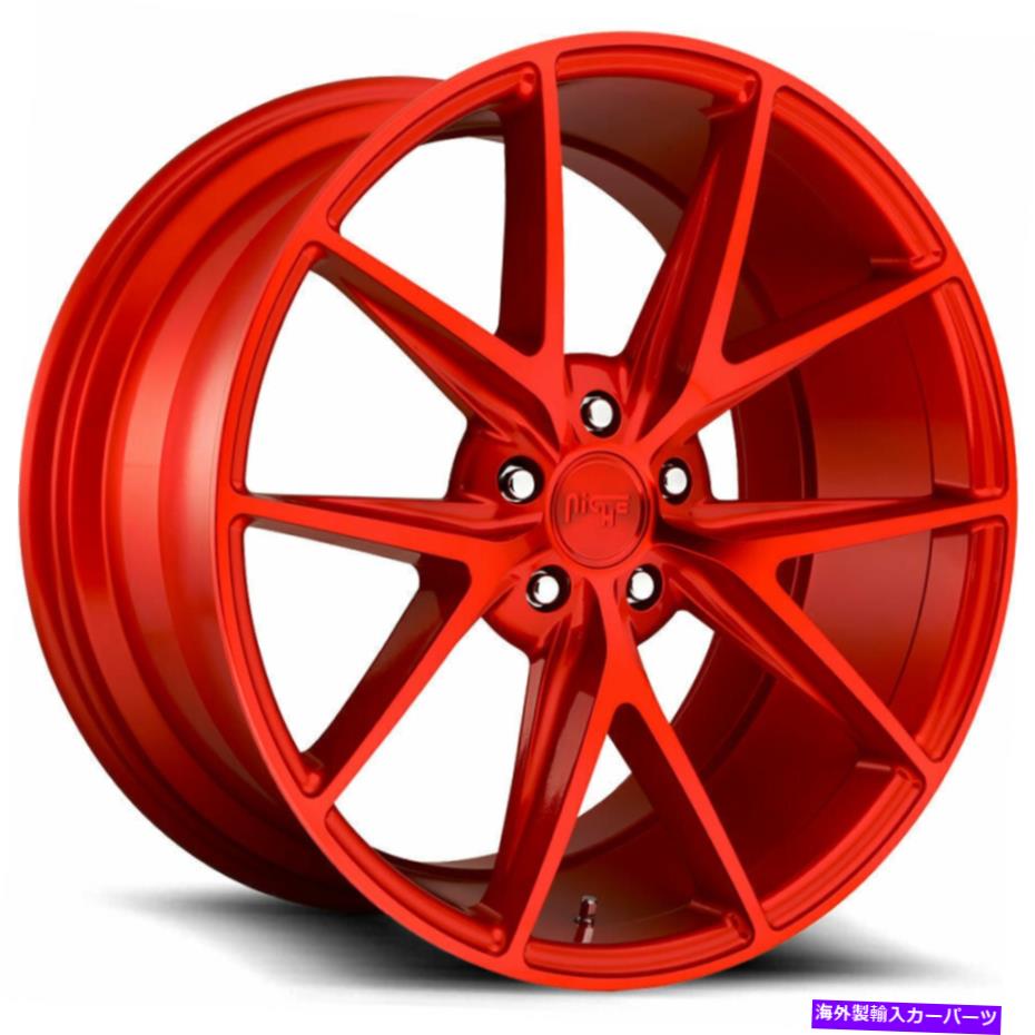 ホイール　4本セット 20x9ニッチM186ミサノ5x120 35キャンディレッドホイールリムセット（4）72.56 20x9 Niche M186 Misano 5x120 35 Candy Red Wheels Rims Set(4) 72.56