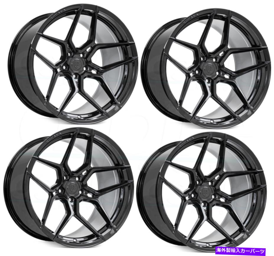 ホイール　4本セット 20x10/20x12 rohana rfx11 5x114.3 22/22ブラックホイールリムセット（4）73.1 20x10/20x12 Rohana RFX11 5x114.3 22/22 Black Wheels Rims Set(4) 73.1