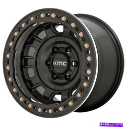 ホイール　4本セット 17x9 kmc km236タンクビードロック5x5/5x127 -15サテンブラックホイールリムセット（4）71.5 17x9 KMC KM236 Tank Beadlock 5x5/5x127 -15 Satin Black Wheels Rims Set(4) 71.5