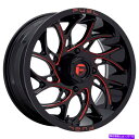 ホイール 4本セット 22x7 Fuel D779 Runner UTV 4x156 0ブラックミリングレッドホイールリムセット(4)132 22x7 Fuel...