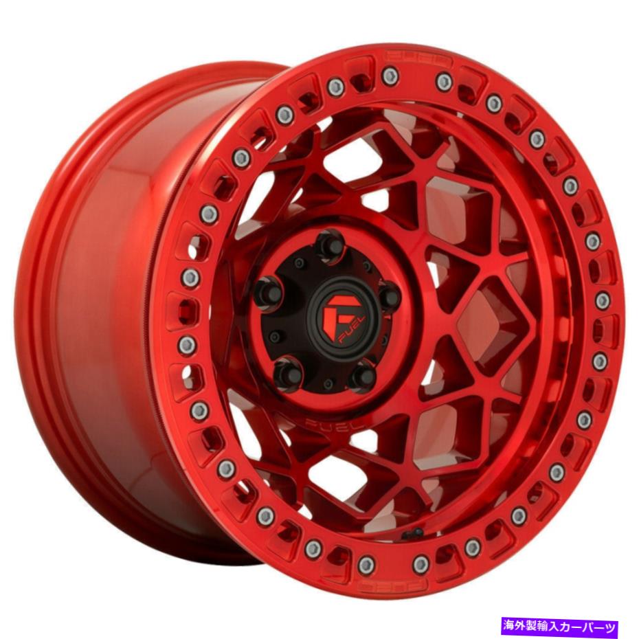 ホイール　4本セット 17x9燃料D121ユニットビードロック6x135 -15レッドホイールリムセット（4）87.1 17x9 Fuel D121 Unit Beadlock 6x135 -15 Red Wheels Rims Set(4) 87.1 1