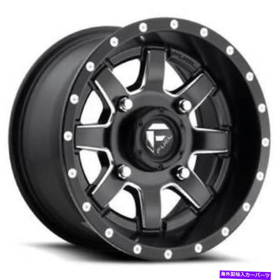 ホイール　4本セット 24x7 Fuel D538 MAVERICK UTV 4x156 13マットブラックミリングホイールリムセット（4）132 24x7 Fuel D538 Maverick UTV 4x156 13 Matte Black Milled Wheels Rims Set(4) 132(2)