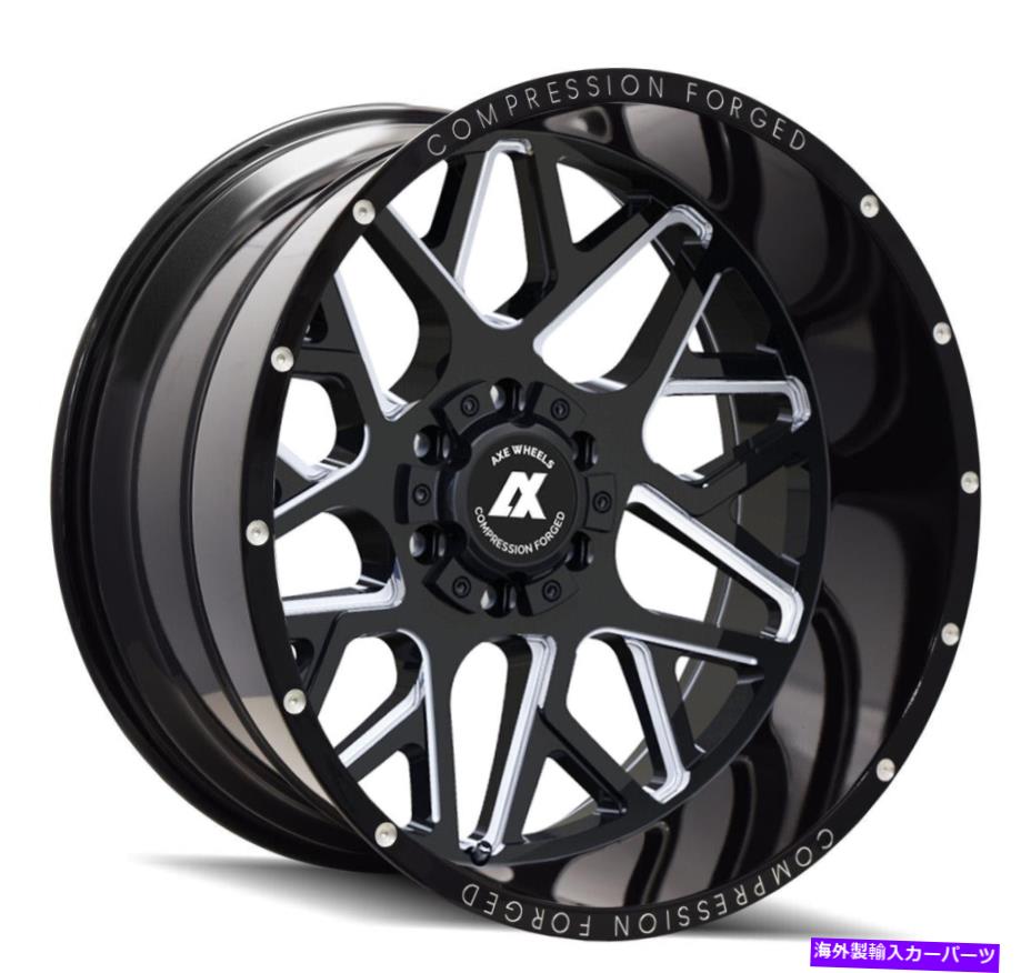 ホイール　4本セット 10x22 ax cf ax5.0 6x135/6x5.5 -19ブラックミリングホイールリムセット（4）87.1..