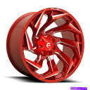ホイール 4本セット 22x10燃料D754反応8x6.5/8x165.1 -18赤い製粉ホイールリムセット(4)125.1 22x10 Fuel D754 Reaction 8x6.5/8x165.1 -18 Red Milled Wheels Rims Set(4) 125.1(2)